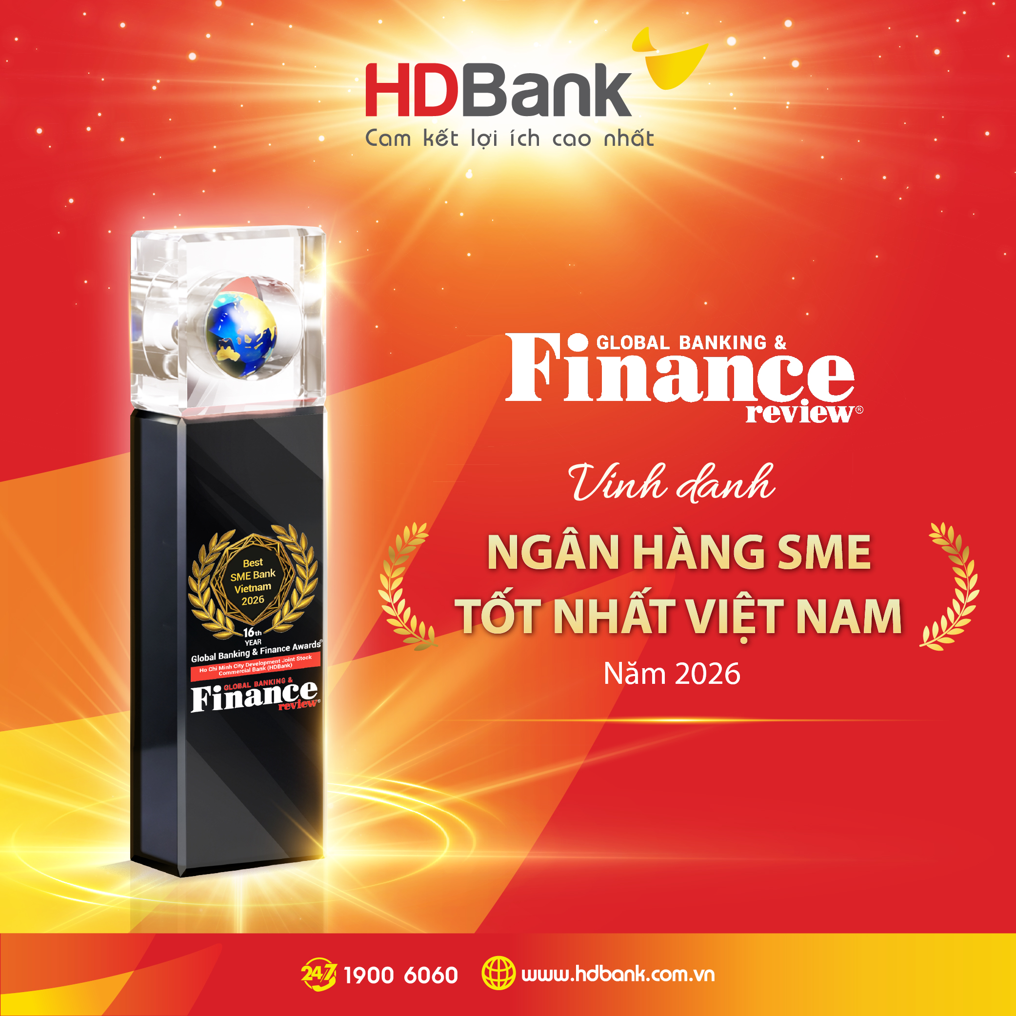HDBank ghi dấu ấn quốc tế với bộ ba giải thưởng danh giá về bán lẻ, SME và tài trợ chuỗi cung ứng