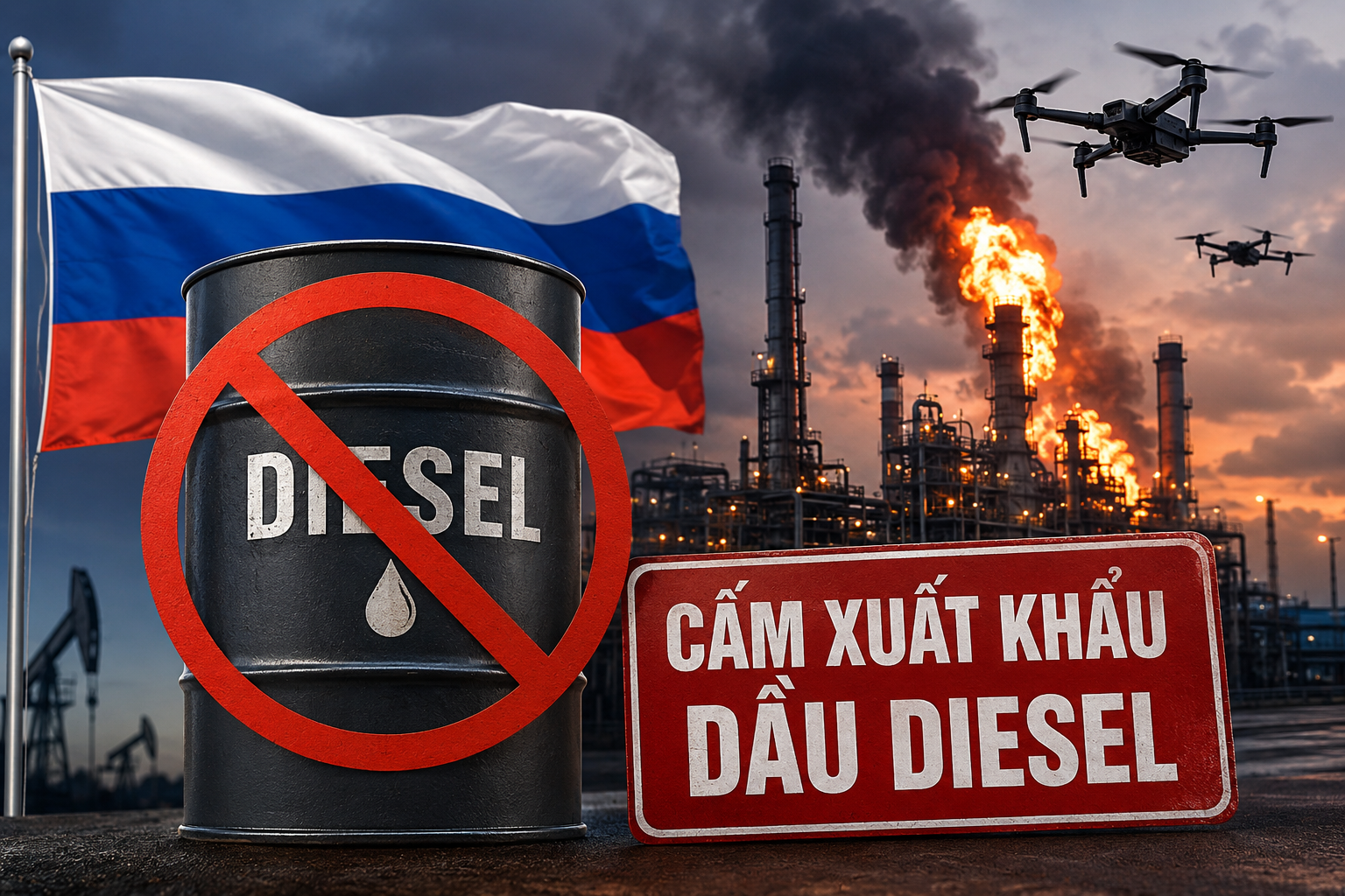 Nga cấm xuất khẩu dầu diesel
